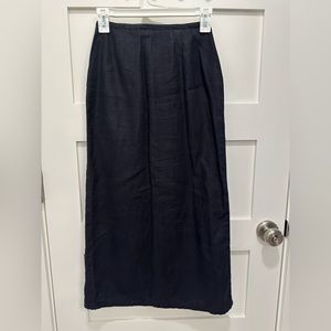 GAP 100% Linen Long Skirt Back Zipper & Slit Straight Style Jr/Women’s Size 1